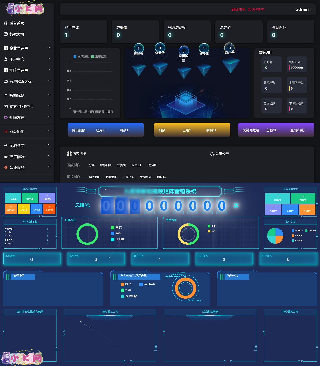 抖音矩阵云混剪系统 源码短视频矩阵营销系统V2.3.0（免授权版）-壹元库