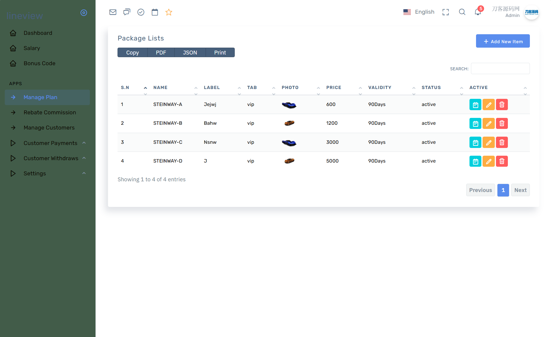 Lineview海外汽车投资理财系统源码下载：前端HTML+后端PHP，支持USDT与三级分销-壹元库